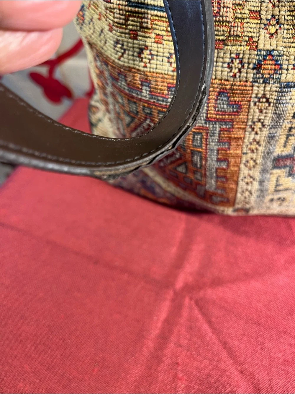 Vintage Relic Tapestry Multicolor Earth Tone Shoulder Bag